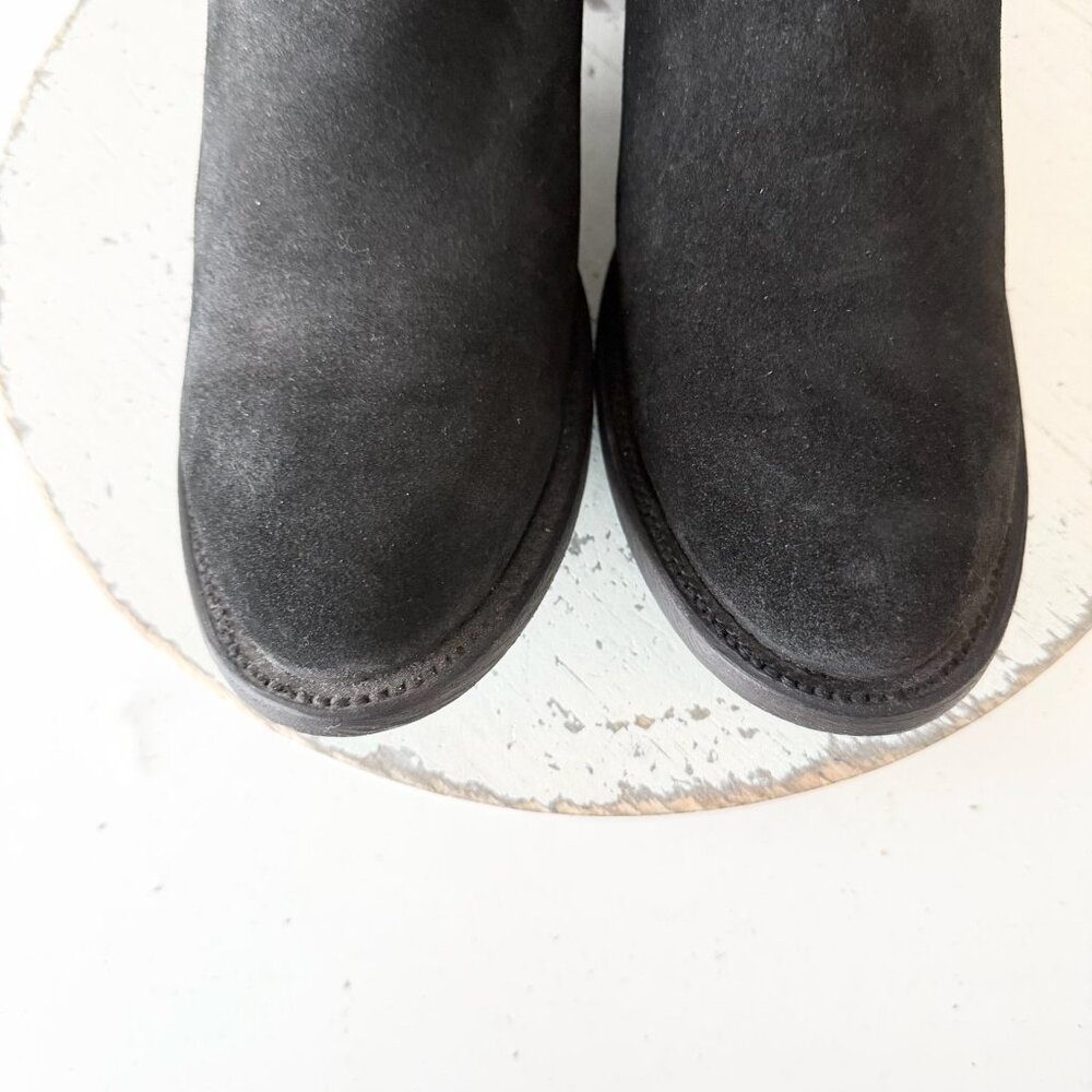 Lane PLAIN JANE Womens Cowboy Boots 7.5 Black Suede Western Cowgirl Mid Calf - Picture 6 of 11